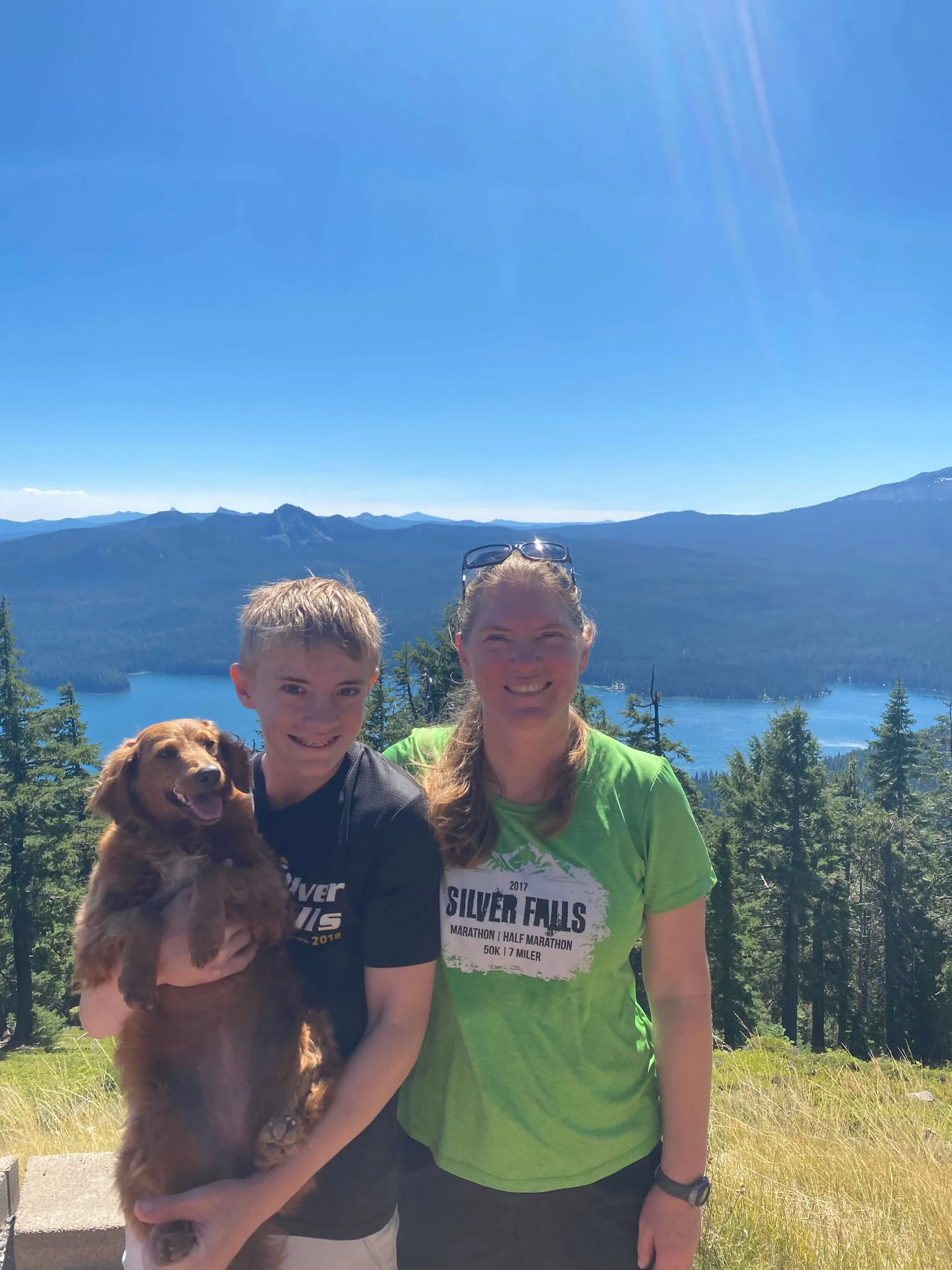 Dr. Rivers hiking on a scenic trail